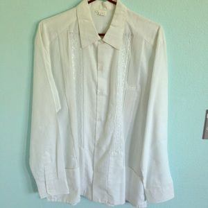Long Sleeve Linen Guayabera
